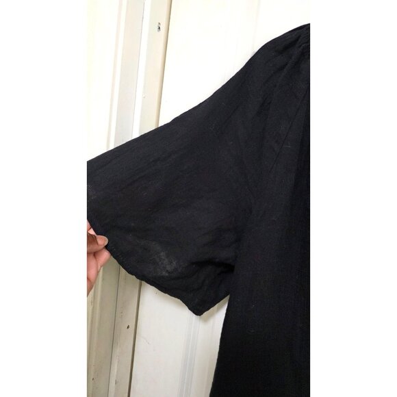 NWT Old Navy Black Short Sleeve V-Neck Dress With Ruffle Collar Size M - Picture 6 of 6